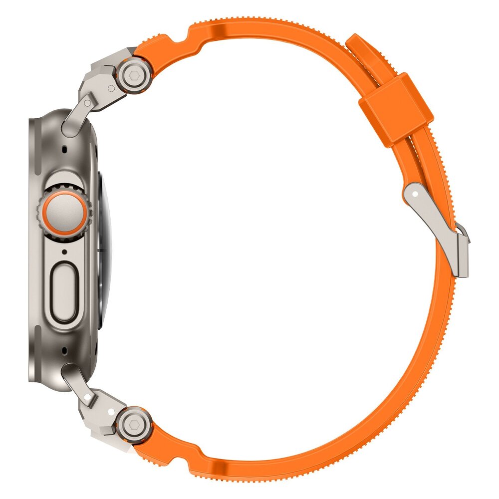 Strap-it® Strap-it Apple Watch 'Adventurer' Silikonarmband (Orange mit Titan) Strap-it® Strap-it Apple Watch 'Adventurer' Silikonarmband (Orange mit Titan)