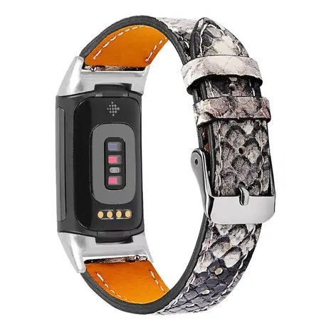 Strap-it® Strap-it Fitbit Charge 6 Modern Lederarmband (Snake) Strap-it® Strap-it Fitbit Charge 6 Modern Lederarmband (Snake)