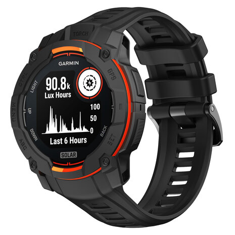 Strap-it® Strap-it Garmin Instinct 3 - 45mm Silikonarmband 'Perfect Fit' (Schwarz)