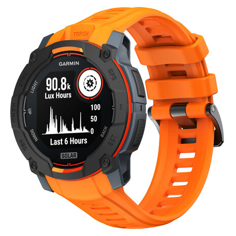 Strap-it® Strap-it Garmin Instinct 3 - 45mm Silikonarmband 'Perfect Fit' (Orange)