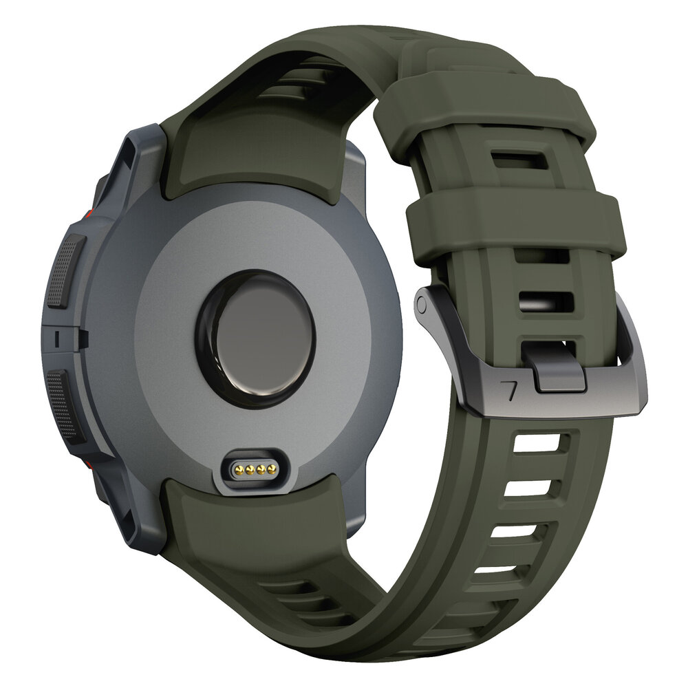 Strap-it® Strap-it Garmin Instinct 3 - 45mm Silikonarmband 'Perfect Fit' (Armeegrün)