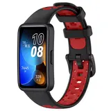Strap-it® Huawei Band 8 Sportarmband (Schwarz/Rot) Strap-it® Huawei Band 8 Sportarmband (Schwarz/Rot)