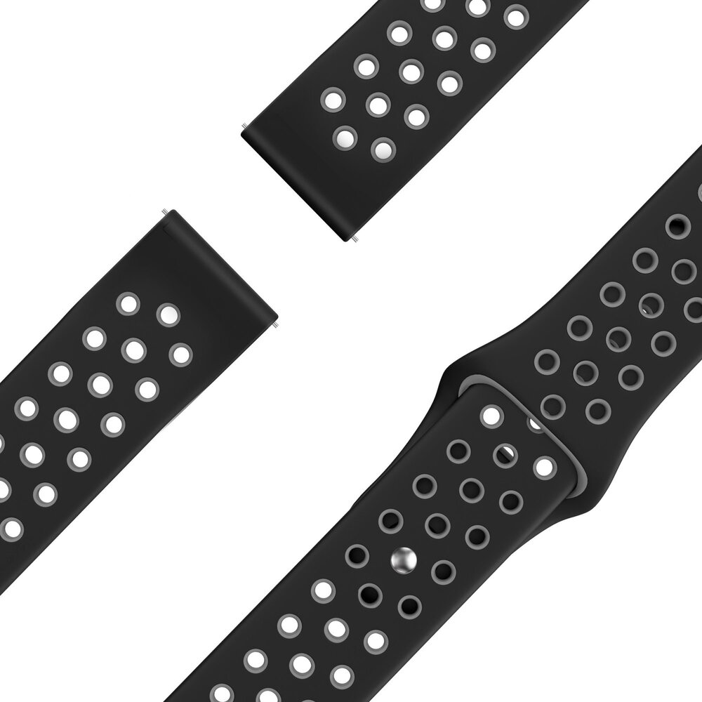 Bandz Bandz Amazfit Bip 6 Sportarmband 'Deluxe' (Schwarz/Grau) Bandz Bandz Amazfit Bip 6 Sportarmband 'Deluxe' (Schwarz/Grau)