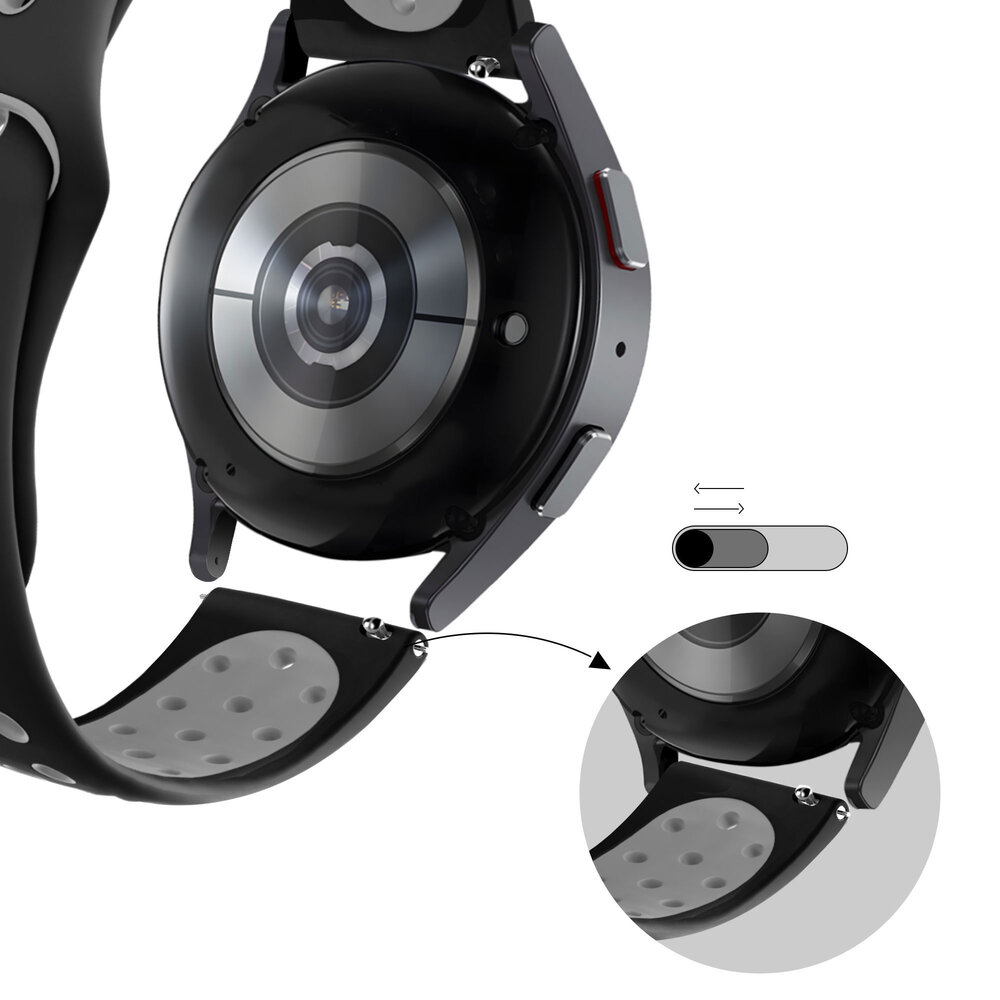 Bandz Bandz Amazfit Bip 6 Sportarmband 'Deluxe' (Schwarz/Grau) Bandz Bandz Amazfit Bip 6 Sportarmband 'Deluxe' (Schwarz/Grau)