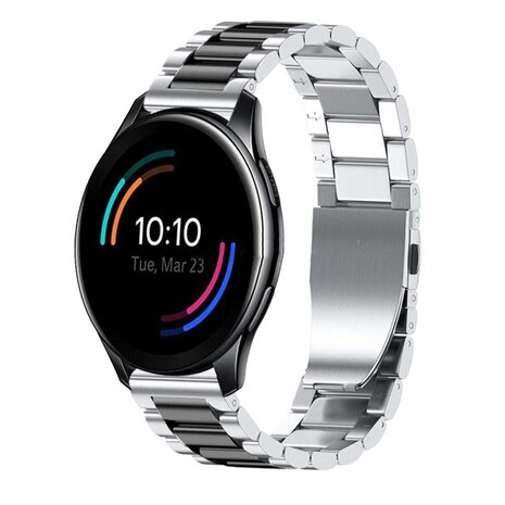Strap-it® Strap-it Amazfit Bip 6 Stahlarmband (Silber/Schwarz) Strap-it® Strap-it Amazfit Bip 6 Stahlarmband (Silber/Schwarz)