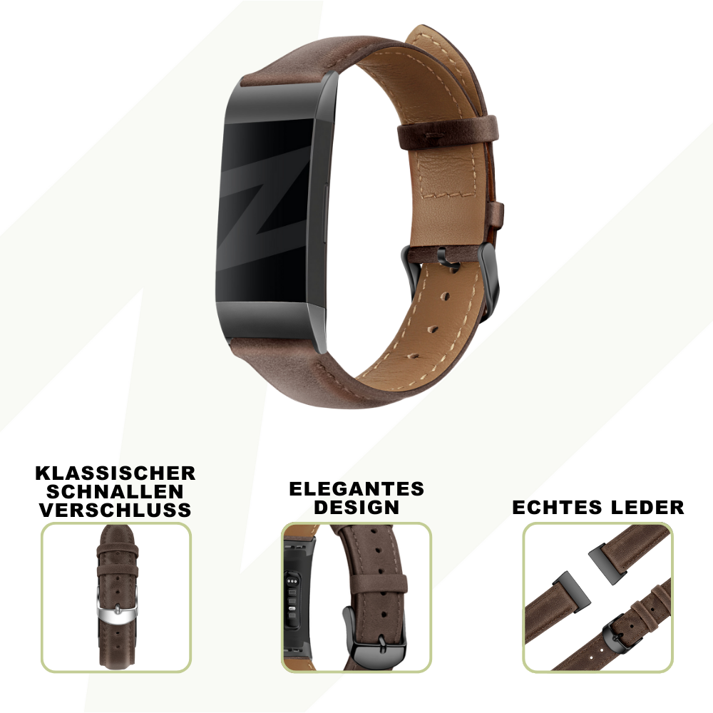 Bandz Bandz Fitbit Charge 4 Echtleder Armband (Dunkelbraun) Bandz Bandz Fitbit Charge 4 Echtleder Armband (Dunkelbraun)