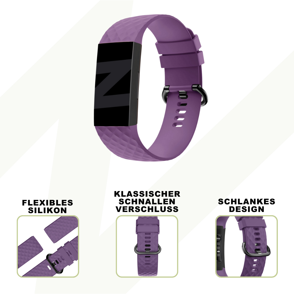 Bandz Bandz Fitbit Charge 3 Silikon Armband 'Klassisch' (Lila) Bandz Bandz Fitbit Charge 3 Silikon Armband 'Klassisch' (Lila)