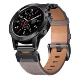 Strap-it® Garmin Forerunner 935 Genuine Lederarmband (Grau) Strap-it® Garmin Forerunner 935 Genuine Lederarmband (Grau)