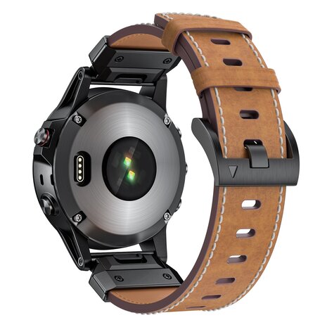 Strap-it® Strap-it Garmin Tactix 8 - 47mm Genuine Lederarmband (Braun)