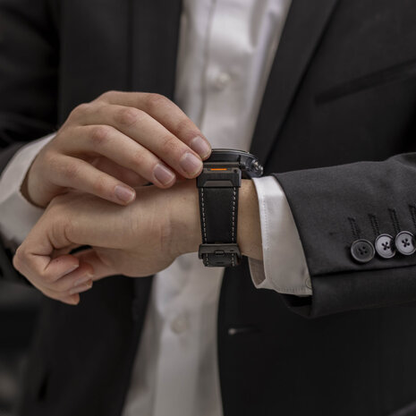 Strap-it® Strap-it Garmin Fenix 5 / 6 Genuine Lederarmband (Schwarz) Strap-it® Strap-it Garmin Fenix 5 / 6 Genuine Lederarmband (Schwarz)