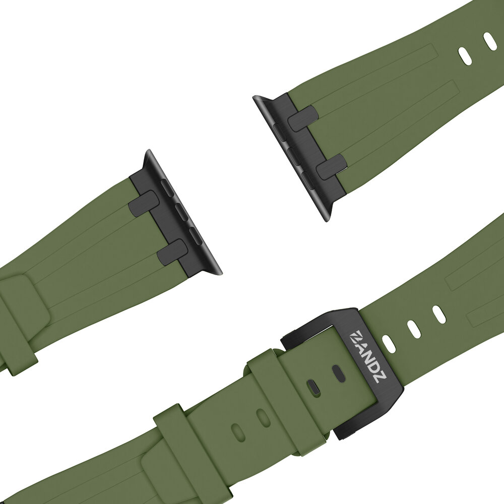 Bandz Bandz Apple Watch Silikonarmband 'Luxe Liquid' (Grün mit Schwarz) Bandz Bandz Apple Watch Silikonarmband 'Luxe Liquid' (Grün mit Schwarz)