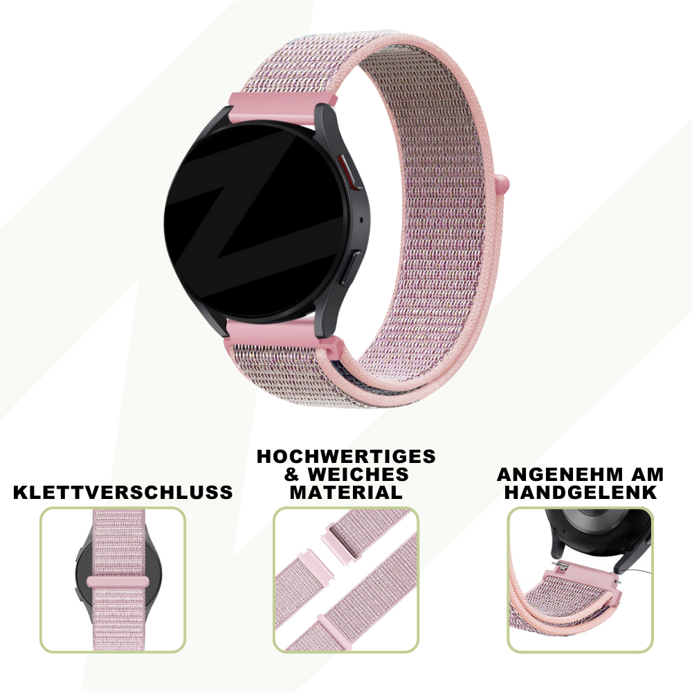 Bandz Bandz Amazfit GTS 4 Nylon Loop Armband (Rosa) Bandz Bandz Amazfit GTS 4 Nylon Loop Armband (Rosa)