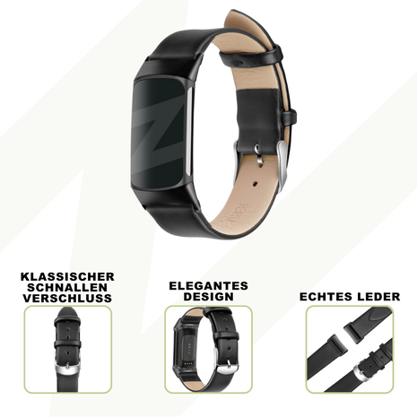 Bandz Bandz Fitbit Charge 5 Echtleder Armband (Schwarz) Bandz Bandz Fitbit Charge 5 Echtleder Armband (Schwarz)