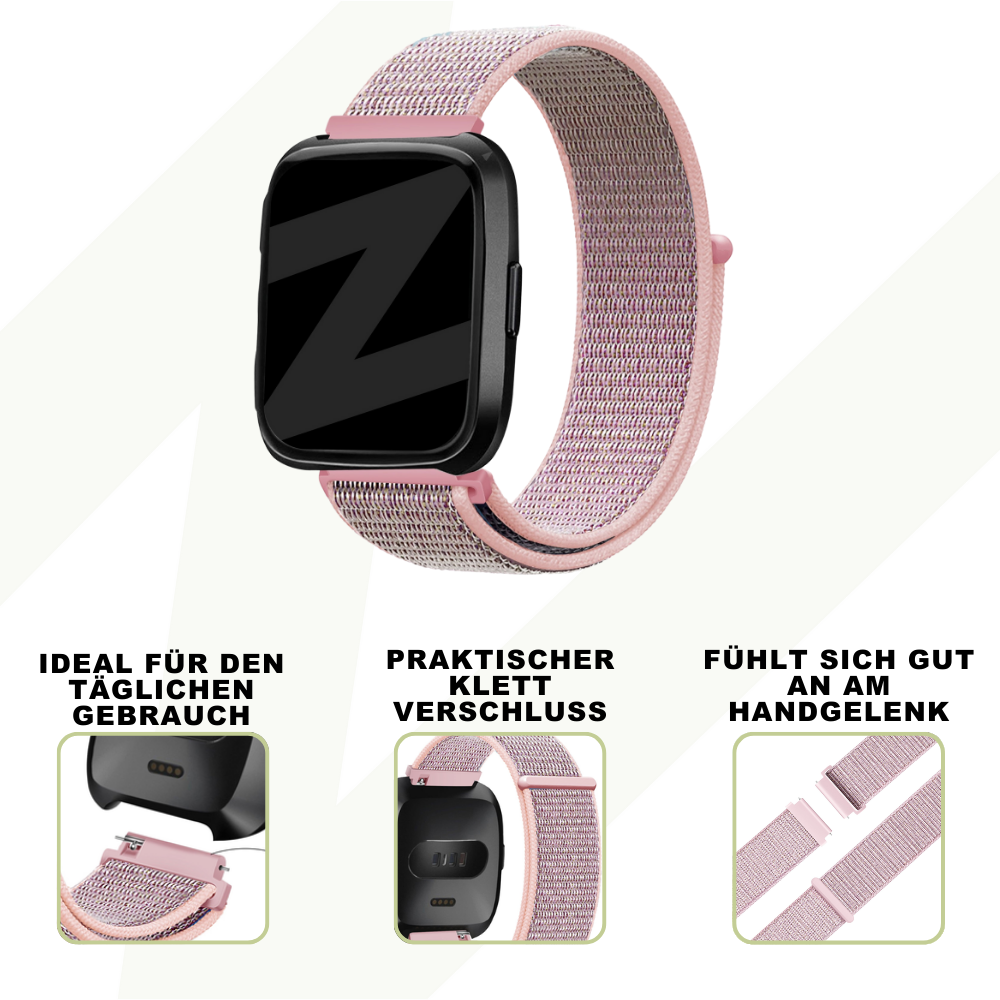 Bandz Bandz Fitbit Versa / Versa 2 Nylon Loop-band (Rosa) Bandz Bandz Fitbit Versa / Versa 2 Nylon Loop-band (Rosa)