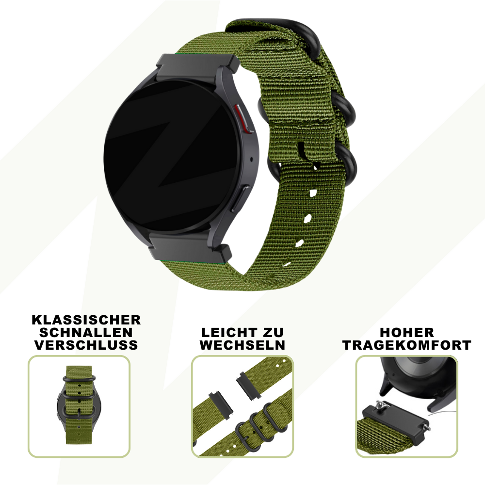Bandz Bandz Samsung Galaxy Watch Active Nylon-Schnallenband (Grün) Bandz Bandz Samsung Galaxy Watch Active Nylon-Schnallenband (Grün)