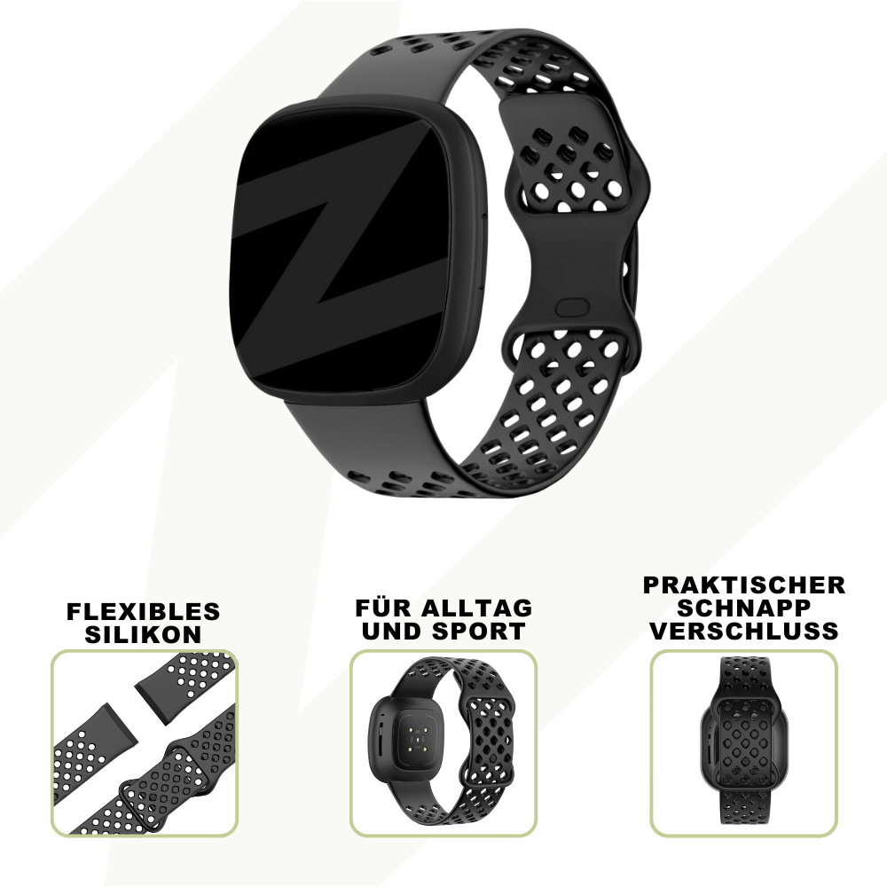 Bandz Bandz Fitbit Sense Sport Armband 'Sport Air' (Schwarz) Bandz Bandz Fitbit Sense Sport Armband 'Sport Air' (Schwarz)