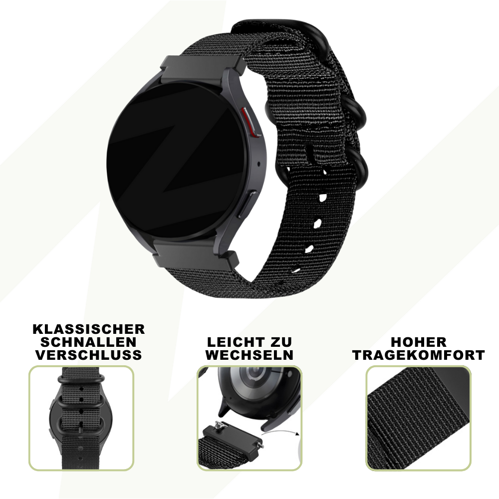 Bandz Bandz Withings Steel HR - 40mm Nylon-Schnallenarmband (Schwarz) Bandz Bandz Withings Steel HR - 40mm Nylon-Schnallenarmband (Schwarz)