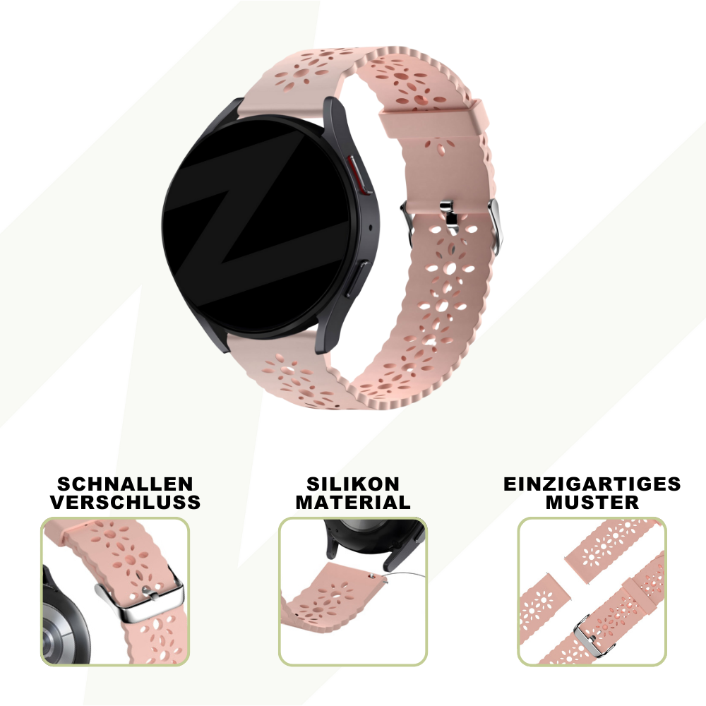 Bandz Bandz Withings ScanWatch 2 - 42mm Silikonarmband mit Blumenmuster (Rosa) Bandz Bandz Withings ScanWatch 2 - 42mm Silikonarmband mit Blumenmuster (Rosa)