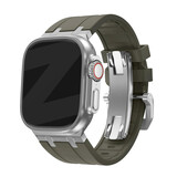 Bandz Bandz Apple Watch Silikonarmband 'Luxe Liquid' (Braun mit Silber) Bandz Bandz Apple Watch Silikonarmband 'Luxe Liquid' (Braun mit Silber)