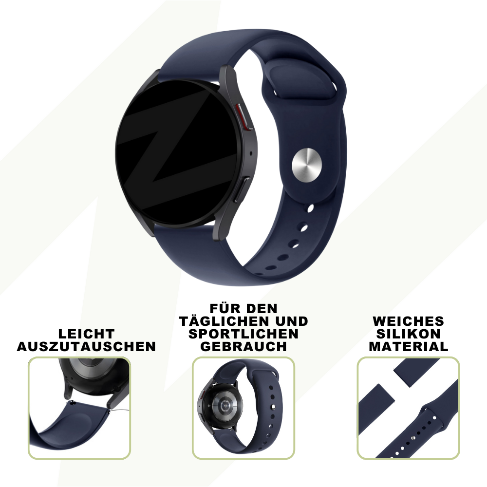Bandz Bandz Samsung Galaxy Watch 6 Classic 43mm Sport Armband 'Deluxe' (Dunkelblau) Bandz Bandz Samsung Galaxy Watch 6 Classic 43mm Sport Armband 'Deluxe' (Dunkelblau)