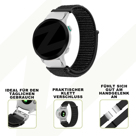 Strap-it® Bandz Garmin Instinct E - 45mm Nylon Looparmband (Schwarz) Strap-it® Bandz Garmin Instinct E - 45mm Nylon Looparmband (Schwarz)