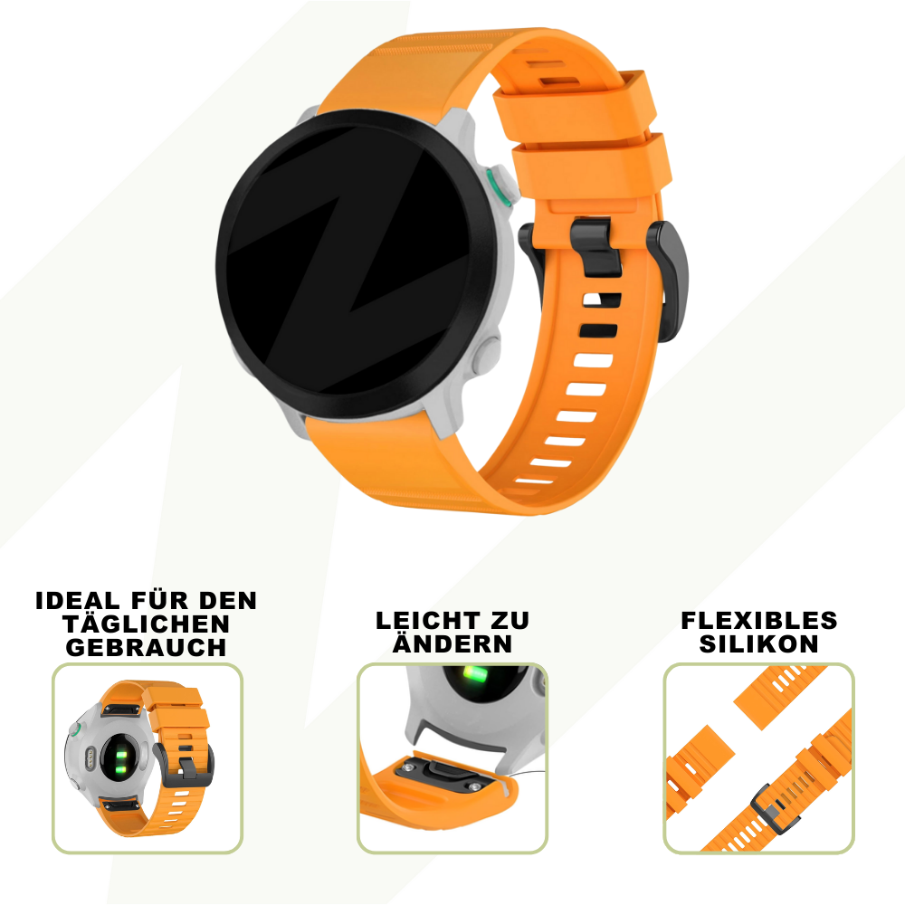 Strap-it® Bandz Garmin Fenix 8 - 47mm Silikonarmband mit Schnalle (Orange) Strap-it® Bandz Garmin Fenix 8 - 47mm Silikonarmband mit Schnalle (Orange)