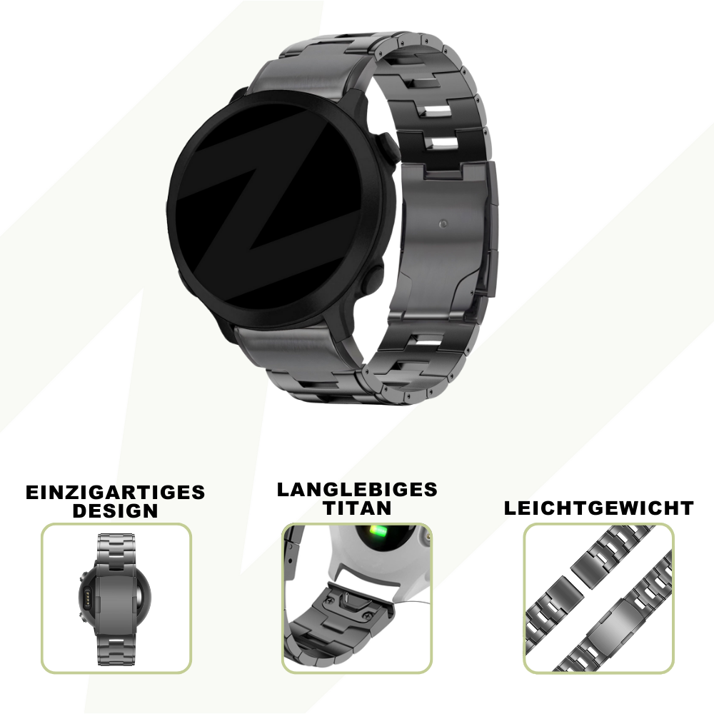 Strap-it® Bandz Garmin Tactix 8 - 47mm Titan Gliederarmband (Grau) Strap-it® Bandz Garmin Tactix 8 - 47mm Titan Gliederarmband (Grau)