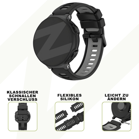 Bandz Bandz Garmin Forerunner 735xt Sport Armband mit Schnallenverschluss (Schwarz/Grau) Bandz Bandz Garmin Forerunner 735xt Sport Armband mit Schnallenverschluss (Schwarz/Grau)