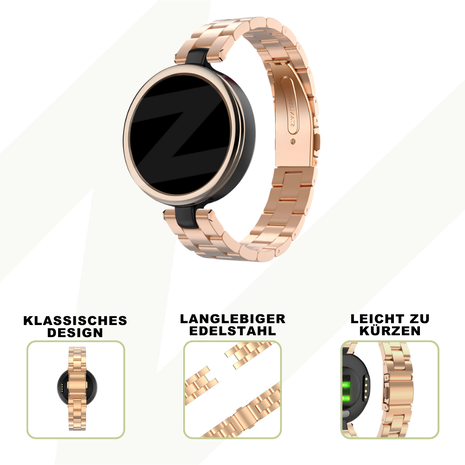 Bandz Bandz Garmin Lily Klassisches Stahlenarmband (Rosa Gold) Bandz Bandz Garmin Lily Klassisches Stahlenarmband (Rosa Gold)