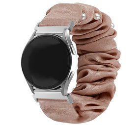 Strap-it® Samsung Galaxy Watch 6 Classic 47mm Scrunchie Armband (Beige mit Perlen) Strap-it® Samsung Galaxy Watch 6 Classic 47mm Scrunchie Armband (Beige mit Perlen)