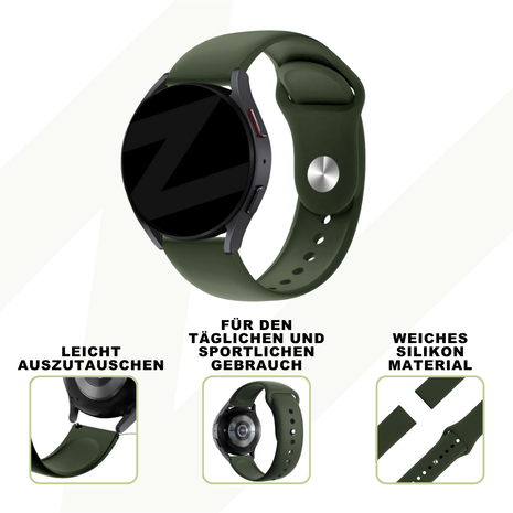 Bandz Bandz Samsung Galaxy Watch 4 Classic 42mm Sport Armband 'Deluxe' (Olivgrün) Bandz Bandz Samsung Galaxy Watch 4 Classic 42mm Sport Armband 'Deluxe' (Olivgrün)