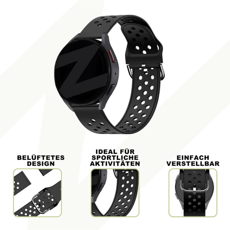 Bandz Bandz Samsung Galaxy Watch 5 44mm Sport Armband 'Air' (Schwarz) Bandz Bandz Samsung Galaxy Watch 5 44mm Sport Armband 'Air' (Schwarz)