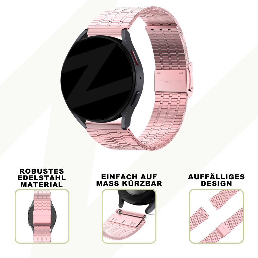 Bandz Bandz Amazfit Bip 3 (Pro) Verstellbares Stahlarmband (Rosa) Bandz Bandz Amazfit Bip 3 (Pro) Verstellbares Stahlarmband (Rosa)