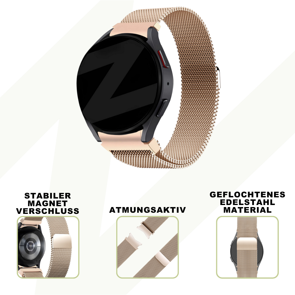 Bandz Bandz Samsung Galaxy Watch 6 - 44mm Milanese Loop Armband (Roségold) Bandz Bandz Samsung Galaxy Watch 6 - 44mm Milanese Loop Armband (Roségold)