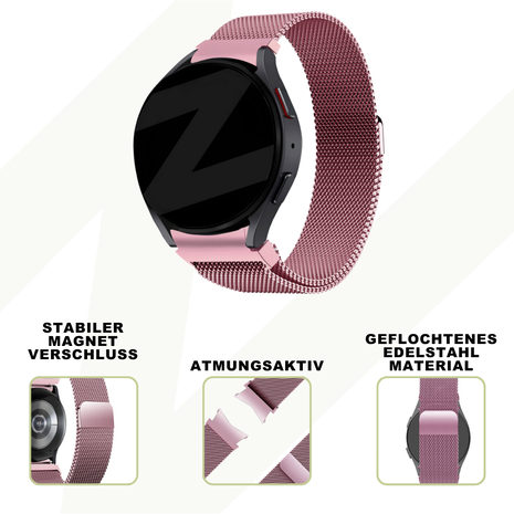 Bandz Bandz Samsung Galaxy Watch 6 Classic 47mm Milanese Loop Armband (Rosa) Bandz Bandz Samsung Galaxy Watch 6 Classic 47mm Milanese Loop Armband (Rosa)