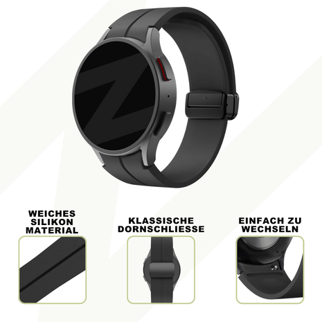 Bandz Bandz Samsung Galaxy Watch 6 - 44mm D-Buckle Silikonband (Schwarz) Bandz Bandz Samsung Galaxy Watch 6 - 44mm D-Buckle Silikonband (Schwarz)