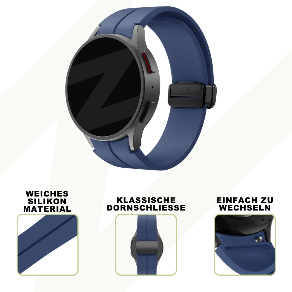 Bandz Bandz Samsung Galaxy Watch 4 40mm D-Buckle Silikonband (Dunkelblau) Bandz Bandz Samsung Galaxy Watch 4 40mm D-Buckle Silikonband (Dunkelblau)