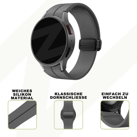 Bandz Bandz Samsung Galaxy Watch 6 Classic 47mm D-Buckle Silikonband (Dunkelgrau) Bandz Bandz Samsung Galaxy Watch 6 Classic 47mm D-Buckle Silikonband (Dunkelgrau)