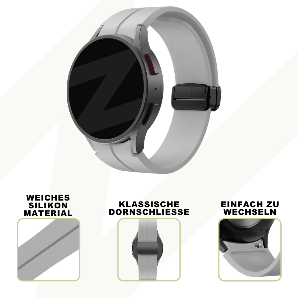 Bandz Bandz Samsung Galaxy Watch 4 Classic 46mm D-Buckle Silikonband (Grau) Bandz Bandz Samsung Galaxy Watch 4 Classic 46mm D-Buckle Silikonband (Grau)