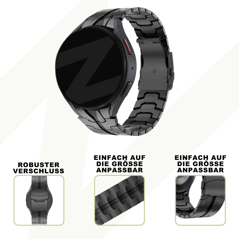 Bandz Bandz Samsung Galaxy Watch 4 40mm Stahlenband 'Iron' (Schwarz) Bandz Bandz Samsung Galaxy Watch 4 40mm Stahlenband 'Iron' (Schwarz)