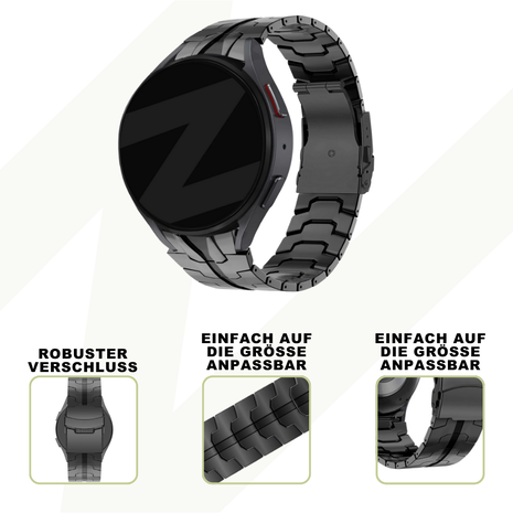 Bandz Bandz Samsung Galaxy Watch 5 - 40mm Stahlenband 'Iron' (Schwarz) Bandz Bandz Samsung Galaxy Watch 5 - 40mm Stahlenband 'Iron' (Schwarz)