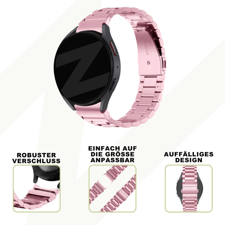 Bandz Bandz Samsung Galaxy Watch 5 - 44mm Klassisches Stahlenarmband (Rosa) Bandz Bandz Samsung Galaxy Watch 5 - 44mm Klassisches Stahlenarmband (Rosa)