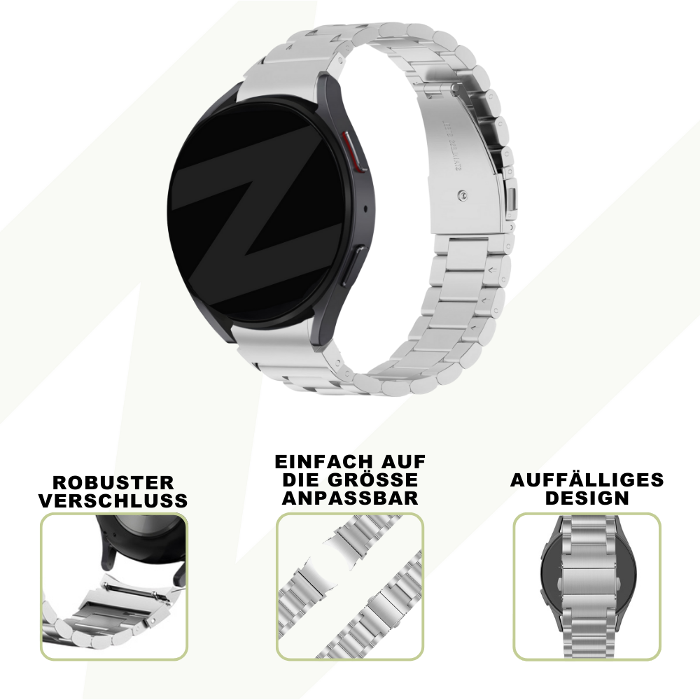 Bandz Bandz Samsung Galaxy Watch 5 - 40mm Klassisches Stahlenarmband (Silber) Bandz Bandz Samsung Galaxy Watch 5 - 40mm Klassisches Stahlenarmband (Silber)