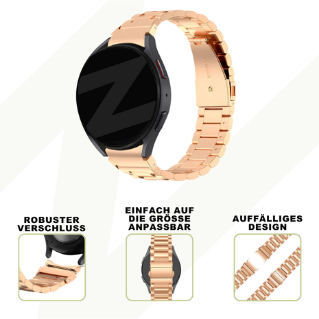Bandz Bandz Samsung Galaxy Watch 6 - 44mm Klassisches Stahlenarmband (Roségold) Bandz Bandz Samsung Galaxy Watch 6 - 44mm Klassisches Stahlenarmband (Roségold)