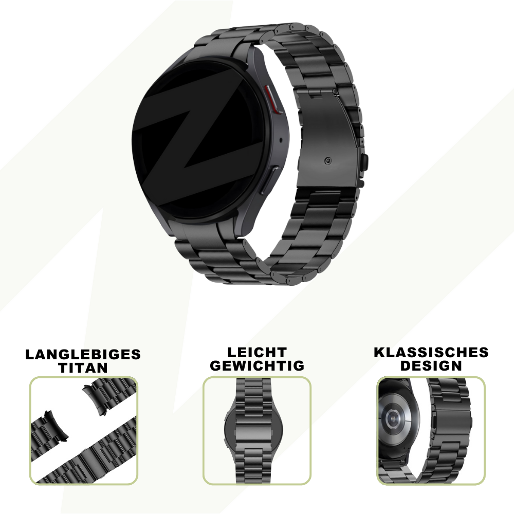 Bandz Bandz Samsung Galaxy Watch 4 40mm Titanium Gliederband (Schwarz) Bandz Bandz Samsung Galaxy Watch 4 40mm Titanium Gliederband (Schwarz)