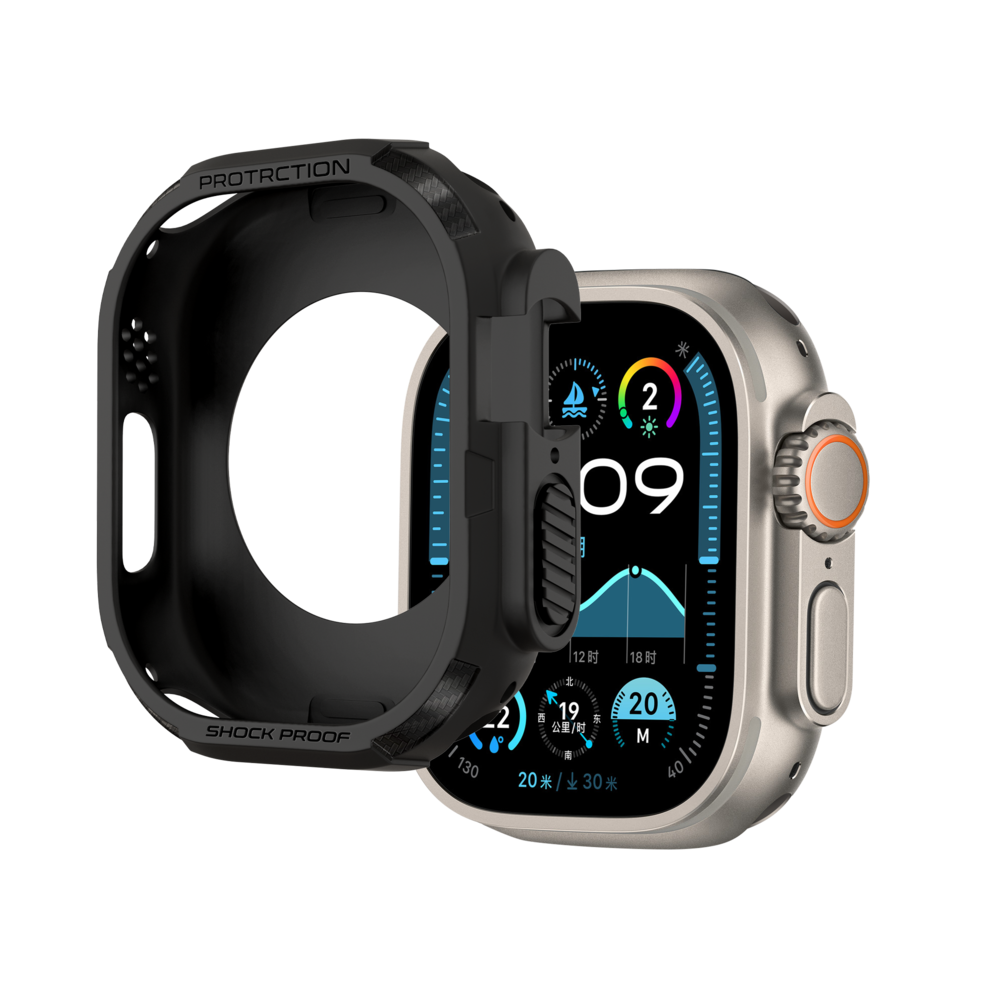 Bandz Bandz Apple Watch Ultra - 49mm Robustes TPU-Hülle (Schwarz)