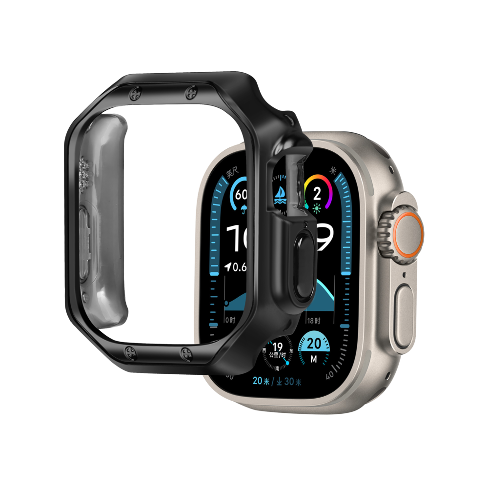 Bandz Bandz Apple Watch Ultra - 49mm galvanisiertes TPU-Gehäuse (Schwarz) Bandz Bandz Apple Watch Ultra - 49mm galvanisiertes TPU-Gehäuse (Schwarz)