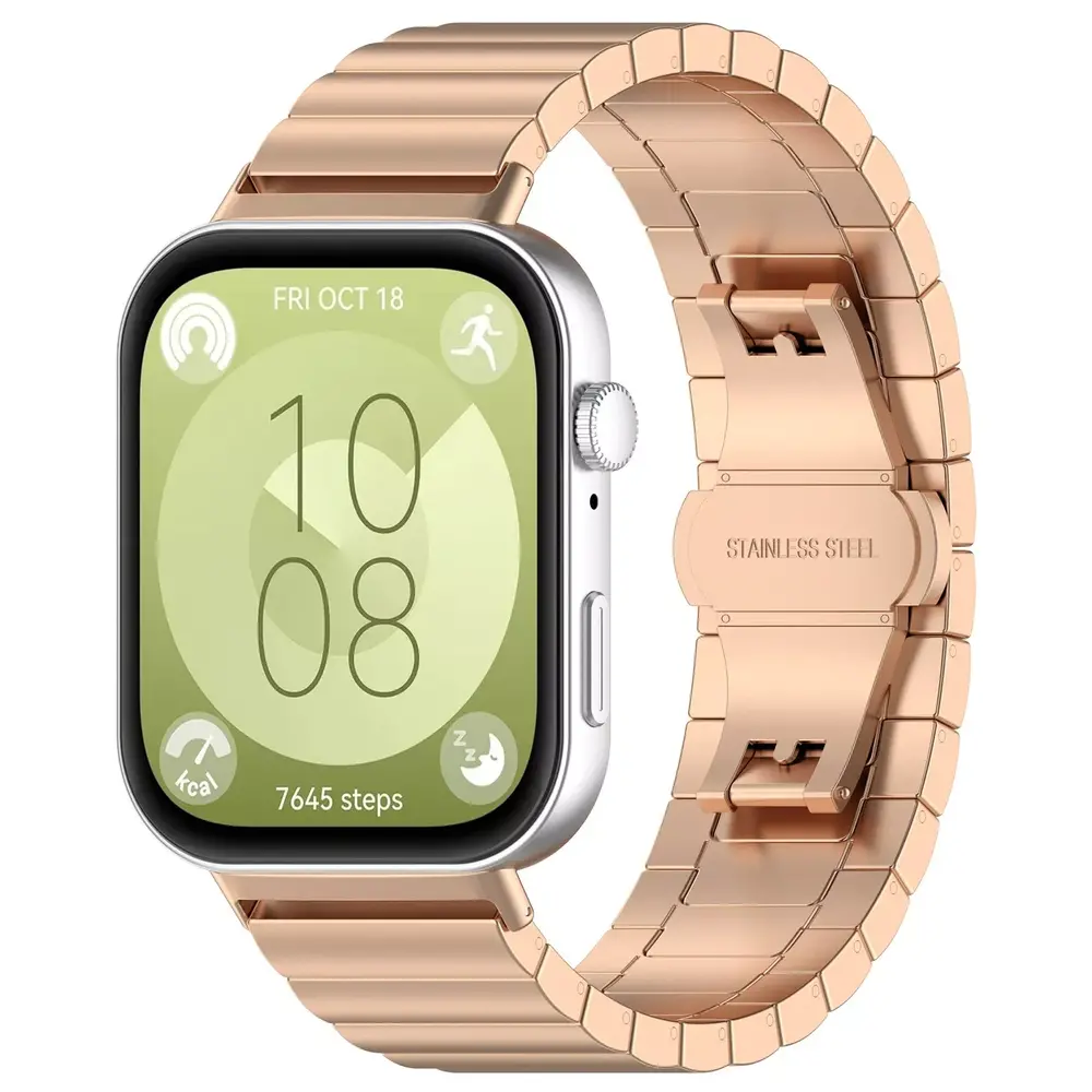 Strap-it® Strap-it Huawei Watch Fit 4 luxus Metallarmband (Rosé Gold)