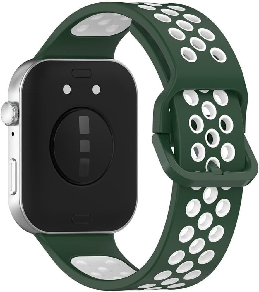 Strap-it® Strap-it Huawei Watch Fit 4 Pro Sportarmband (Grün/Weiß)