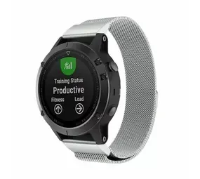 Strap-it® Garmin Forerunner 970 Milanese Armband (Silber) Strap-it® Garmin Forerunner 970 Milanese Armband (Silber)